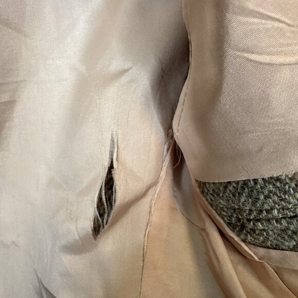 Harris Tweed Herringbone Wool Blazer Suede Elbow Patches Brown Men’s 40R - Picture 9 of 12